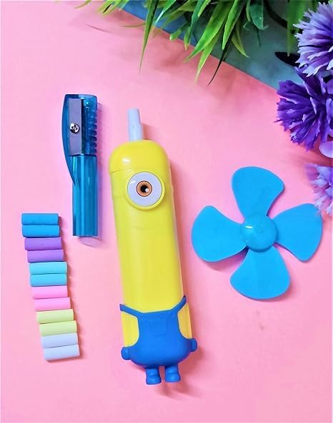 MINION Cartoon Electric erasers with Fan .