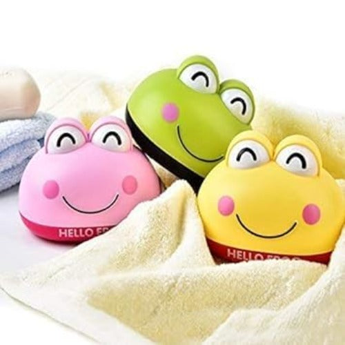 Frog Soap Box Storage Box Kitchen Sponge Drain Rack (Yellow)