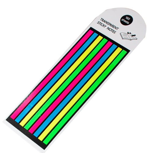 Transparent Long Page Neon Highlighter Strips Sticky Index Tabs