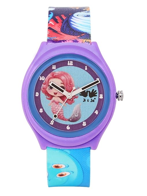 Ji and Ja Kids Waterproof Analog Wrist Watches for Daily Wear (MERMAID PURPLE)