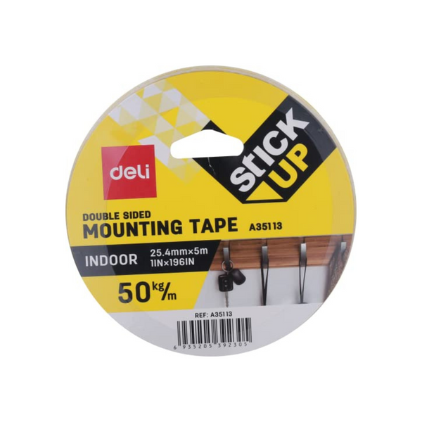 Deli Strong Multipurpose Double-Sided Tape(5mm, Yellow, Set of 1)