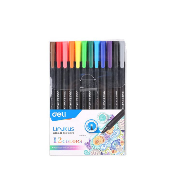 deli Fineliner Sketch Pen Washable Ink Pen for Writing, Drawing, Sketching.