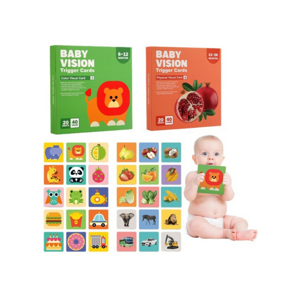 Baby Visual  Flashcards 40 PCS High Contrast Educational Picture Card