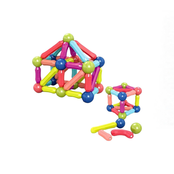 3D Construction Building Blocks Magnet Stacking Colorful Magnetic Sticks and Balls