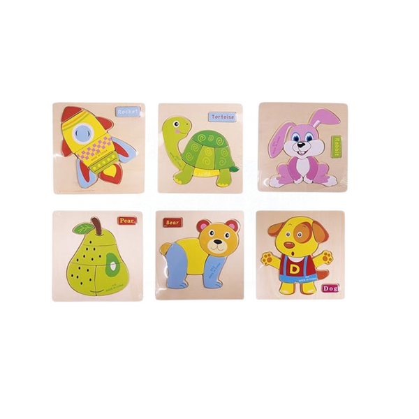 Characters Wooden Jigsaw Construction Animal,Fruit, Vehicle Puzzle