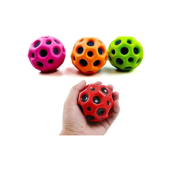 Rubber Moon Ball Bouncy Coral Kickball Anti Stress Ball (Pack Of 1 - Multicolor)