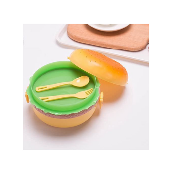 Burger Shape Lunch Box for Kids - Leak Proof with 3 Layer 4 (Round)